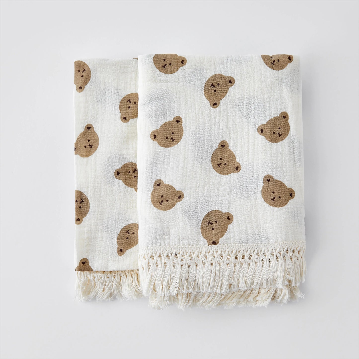 Cute Bear Cotton Muslin Baby Swaddle Blanket