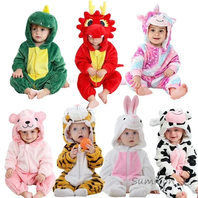 Baby Winter Lion Animal Hooded Romper