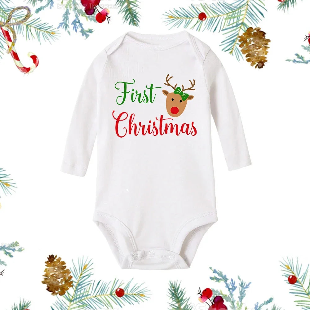 My First Christmas Long Sleeve Baby Romper