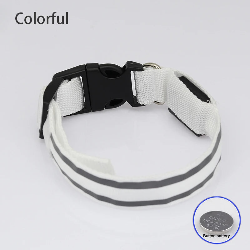 Rechargeable LED Reflective Dog Collar Light for Night Safety