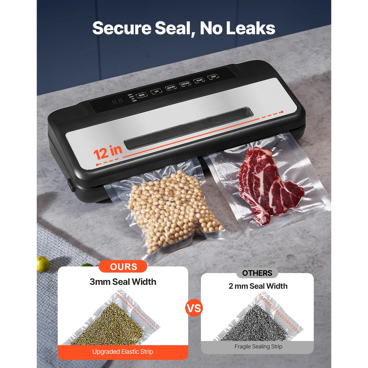 SucceBuy 80Kpa 120W Electric Vacuum Sealer with 10 Bags