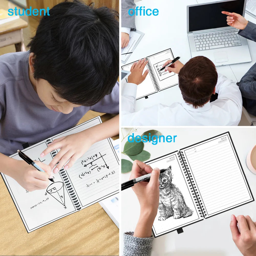 A6 Reusable Smart Notebook with Erasable Stone Paper and Pen