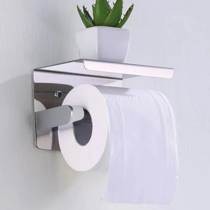 No-Drill Stainless Steel Bathroom Toilet Paper Holder