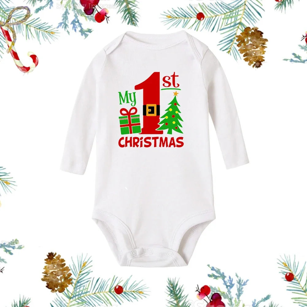 My First Christmas Long Sleeve Baby Romper