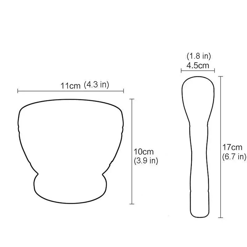 Resin Mortar and Pestle Bowl for Garlic, Herbs and Spice Grinding