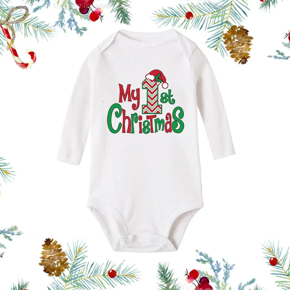 My First Christmas Long Sleeve Baby Romper