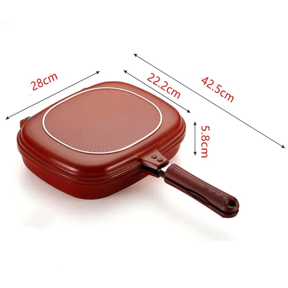 Double-Sided Nonstick Grill Frying Pan and Skillet