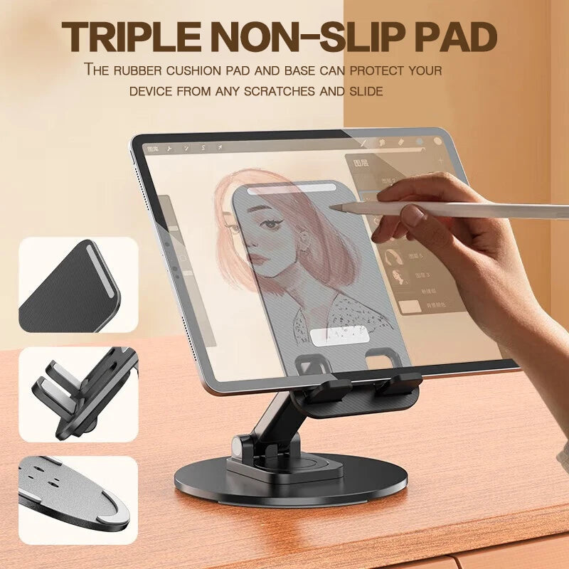 360 Degree Metal Desk Phone and Tablet Holder