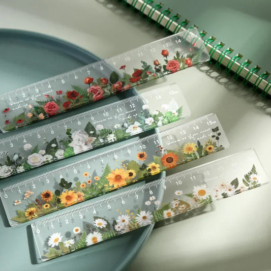 15cm Daisy Rose Ruler - Flower Measuring Drawing Tool