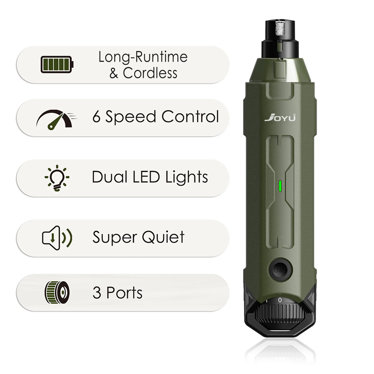 6-Speed Rechargeable Dog Nail Grinder for Quiet Paw Grooming