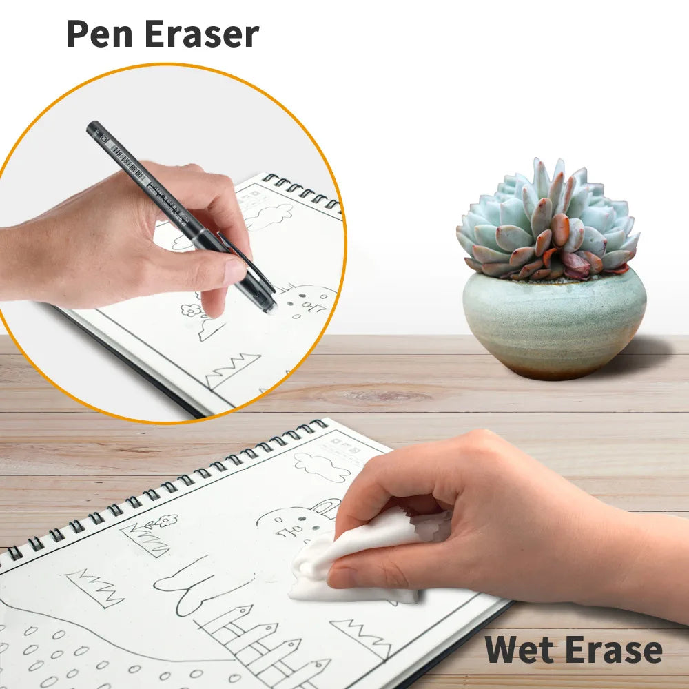 A6 Reusable Smart Notebook with Erasable Stone Paper and Pen
