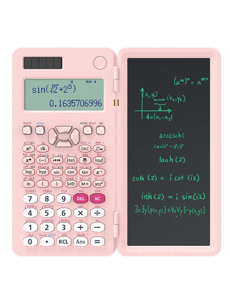 Solar Scientific Calculator with LCD Notepad and 417 Functions for Students
