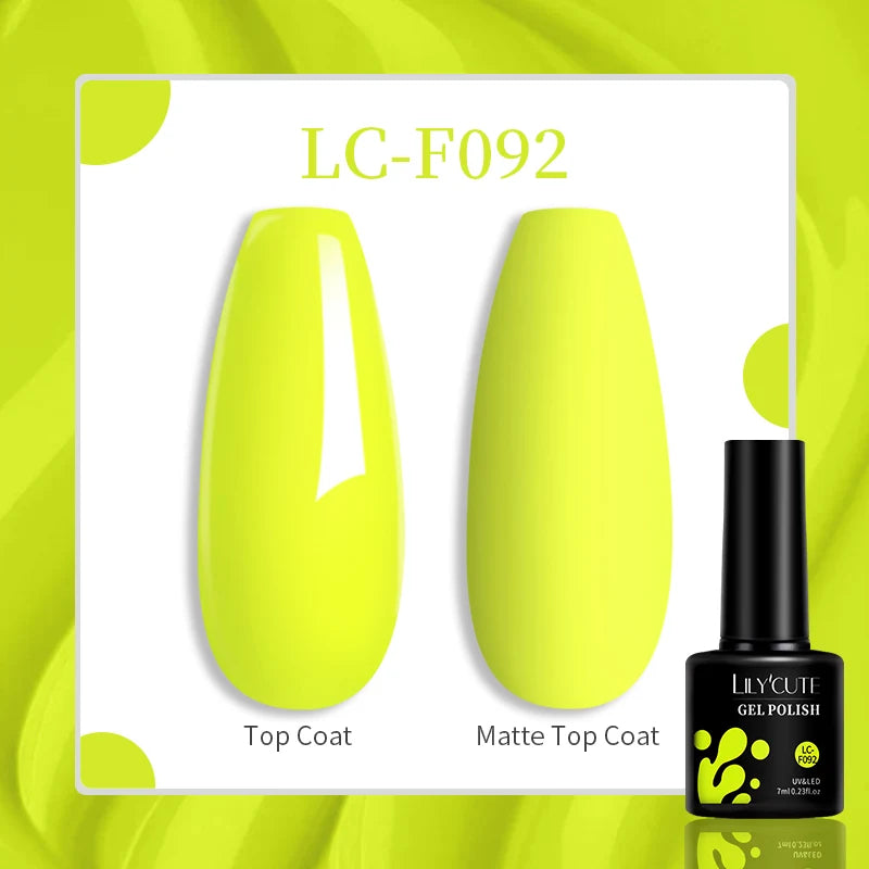 LILYCUTE 7ml UV LED Gel Nail Polish with 129 Color Options