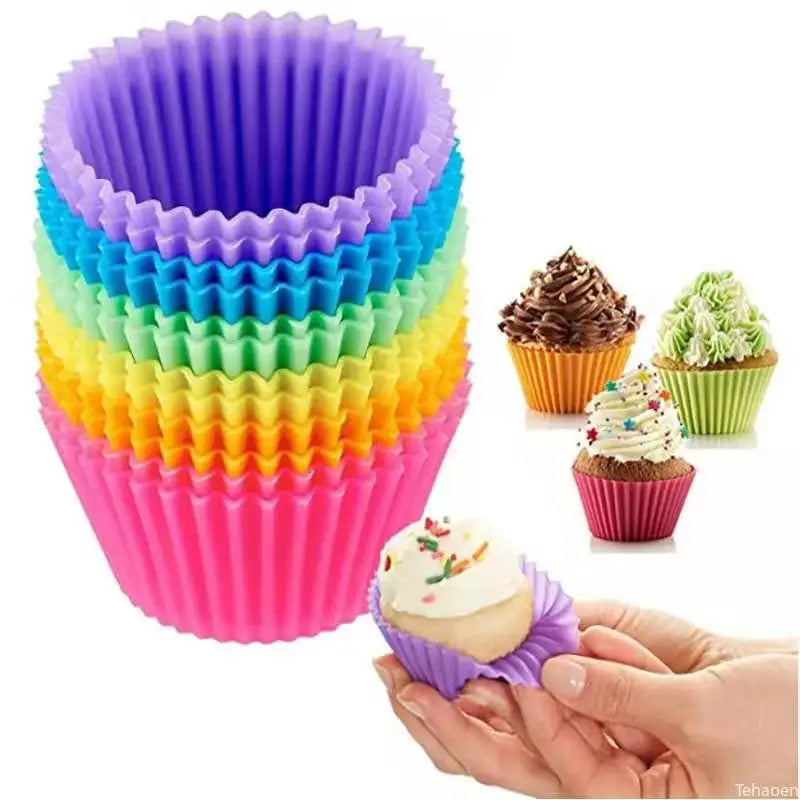 12-Piece Reusable Silicone Cupcake Mold Set for Muffins and Desserts