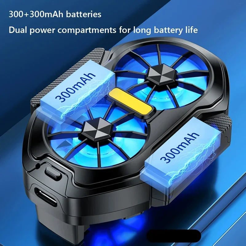 FS01 Dual-Fan Mobile Phone Cooler with USB Back Clip Radiator