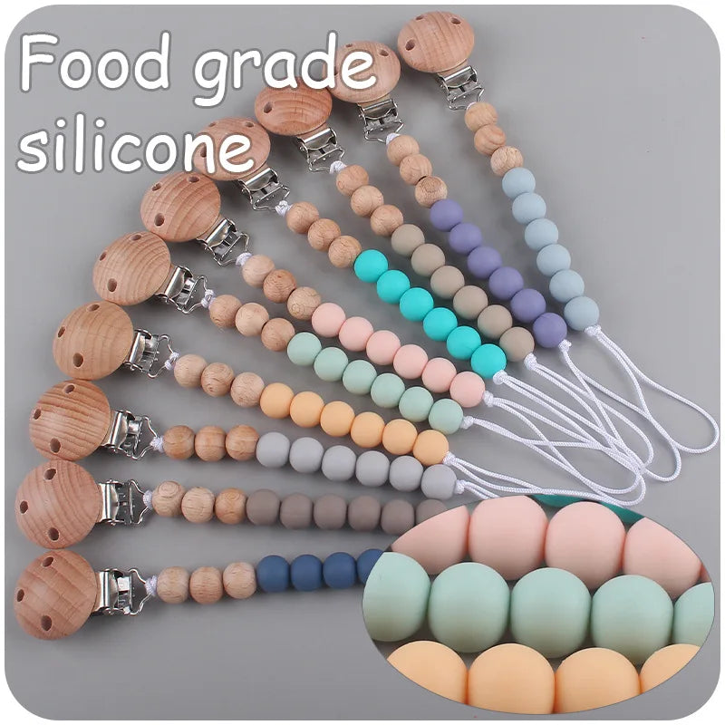 Silicone Bead Pacifier Clip Anti-Drop Chain