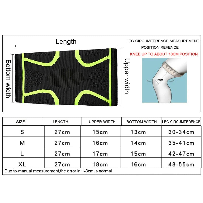 Elastic Compression Knee Support Sleeve - Running & Cycling Brace