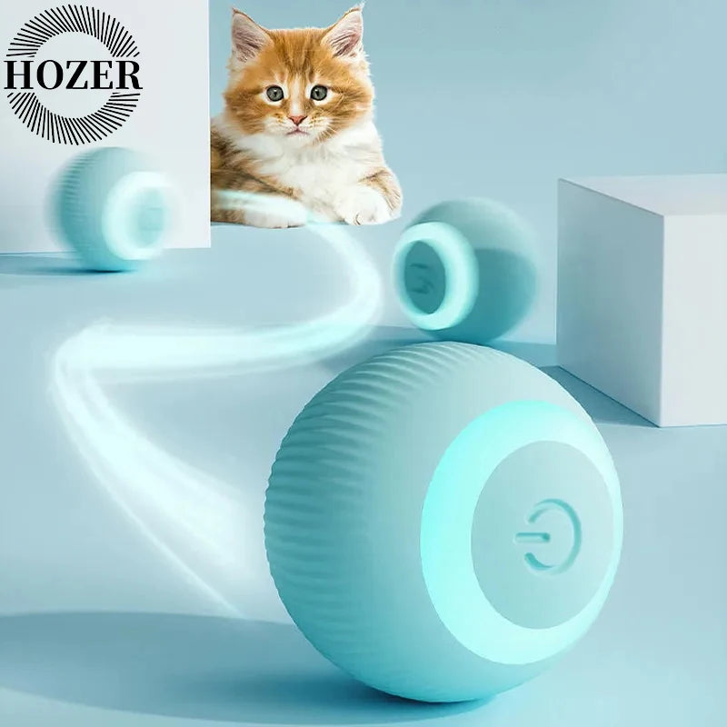 Smart Automatic Rolling Cat Ball Toy with Silicone Body & Type-C Cable