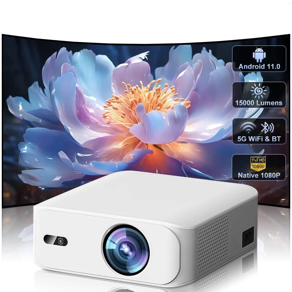 Touyinger L9 1080P Mini Projector with 15000 Lumens and 40-150 Inch Display