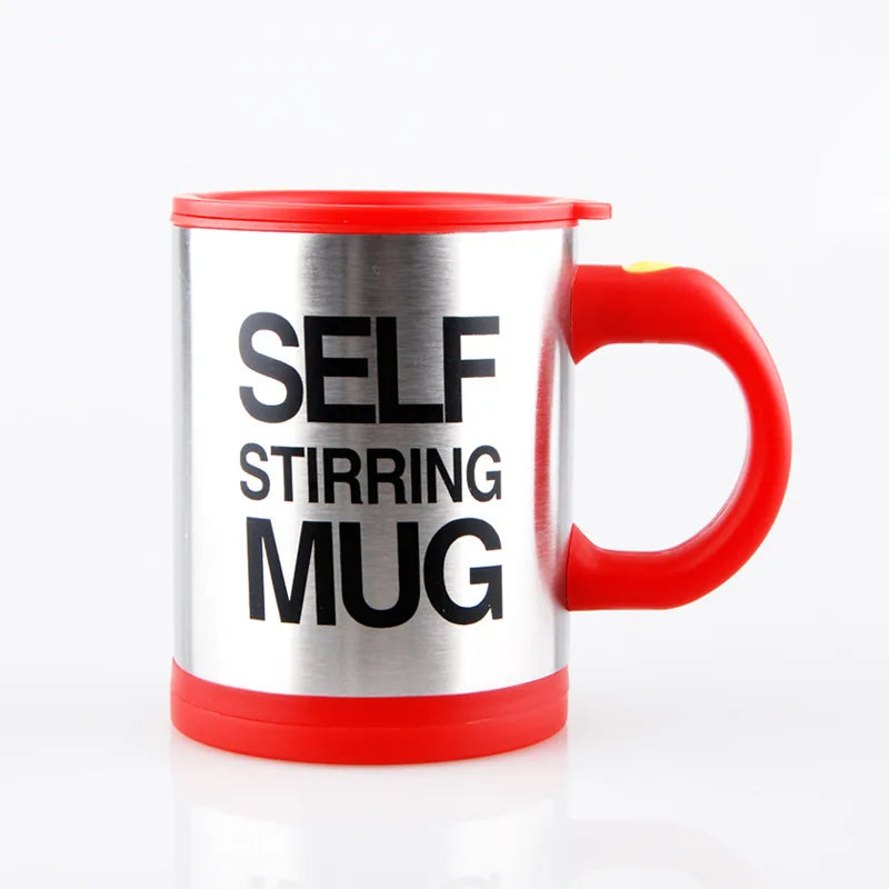 Self-Stirring Stainless Steel Coffee Mug with Color Options