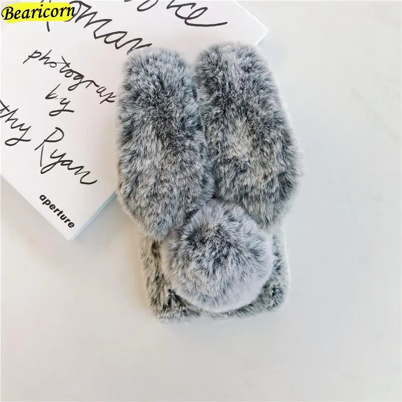 Furry Rabbit Plush iPhone Case