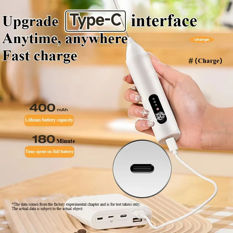 Rechargeable 3-Speed Handheld Food Mixer, Milk Frother and Egg Beater