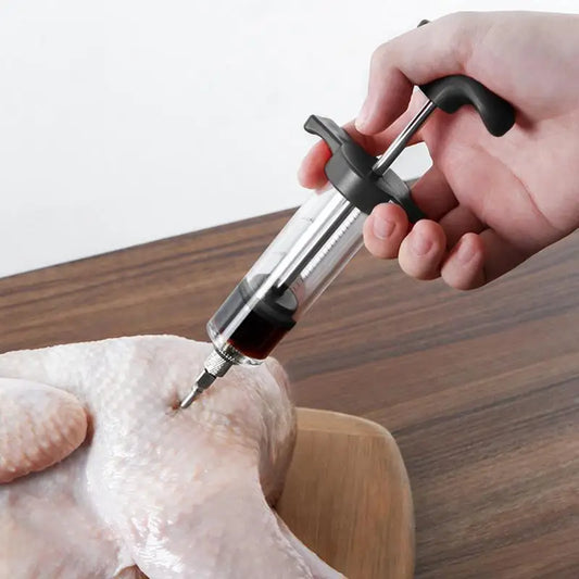 Stainless Steel Marinade Injector Syringe - BBQ Meat Flavor Needle