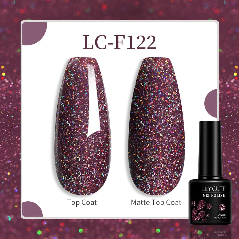 LILYCUTE 7ml UV LED Gel Nail Polish with 129 Color Options