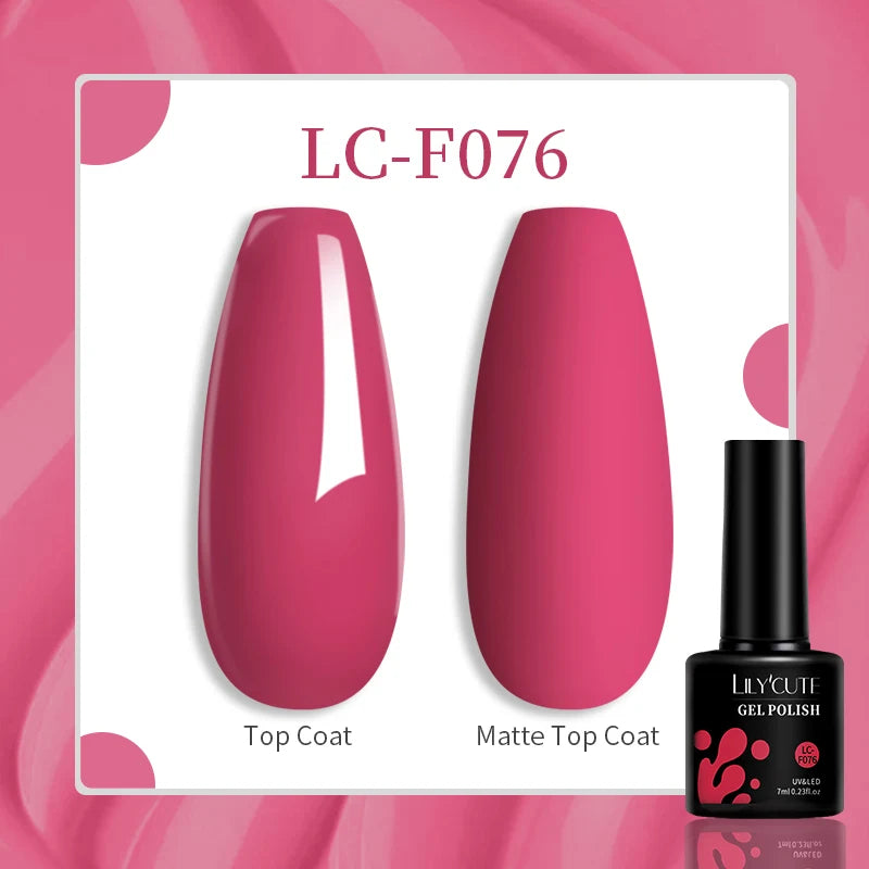 LILYCUTE 7ml UV LED Gel Nail Polish with 129 Color Options