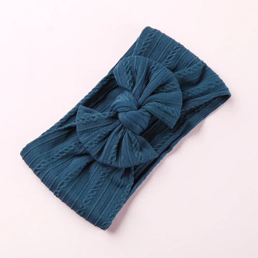 Elastic Jacquard Bow Headband for Newborn Baby Girls