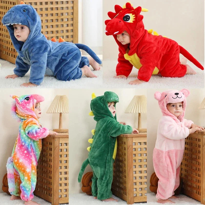 Baby Winter Lion Animal Hooded Romper