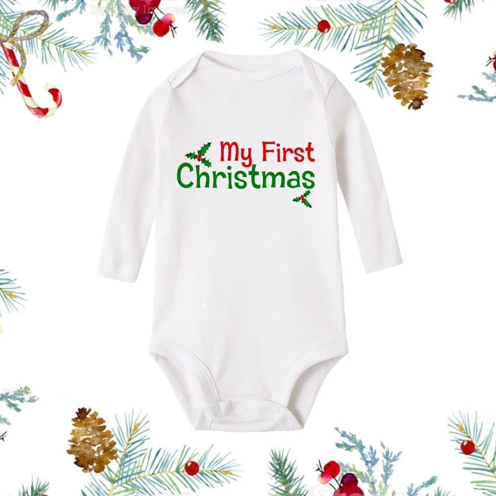 My First Christmas Long Sleeve Baby Romper