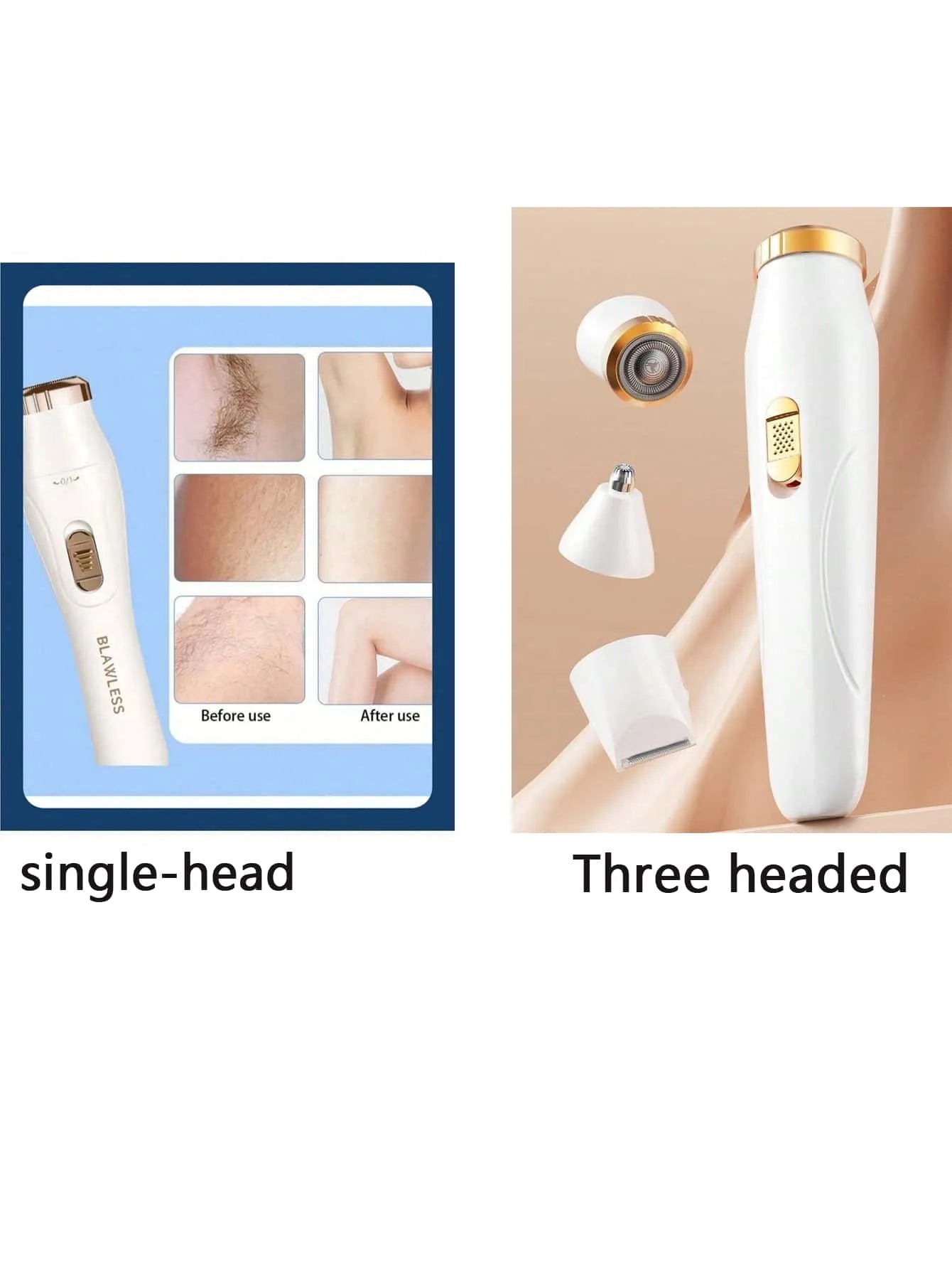 Rechargeable Cordless Lady Shaver for Face, Bikini, and Leg Hair Removal