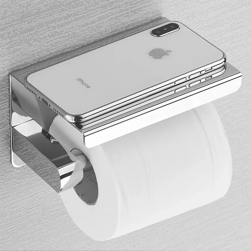 No-Drill Stainless Steel Bathroom Toilet Paper Holder