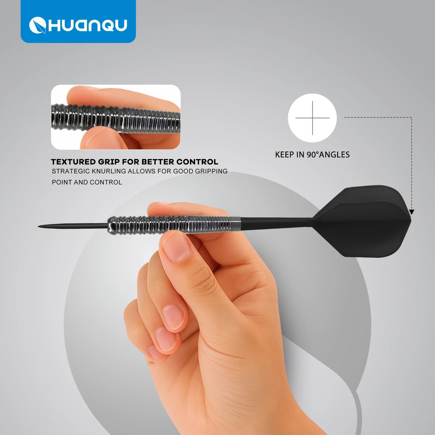 Huanqu 6-Piece Dart Set with Aluminum Shafts, Flights & O-Rings