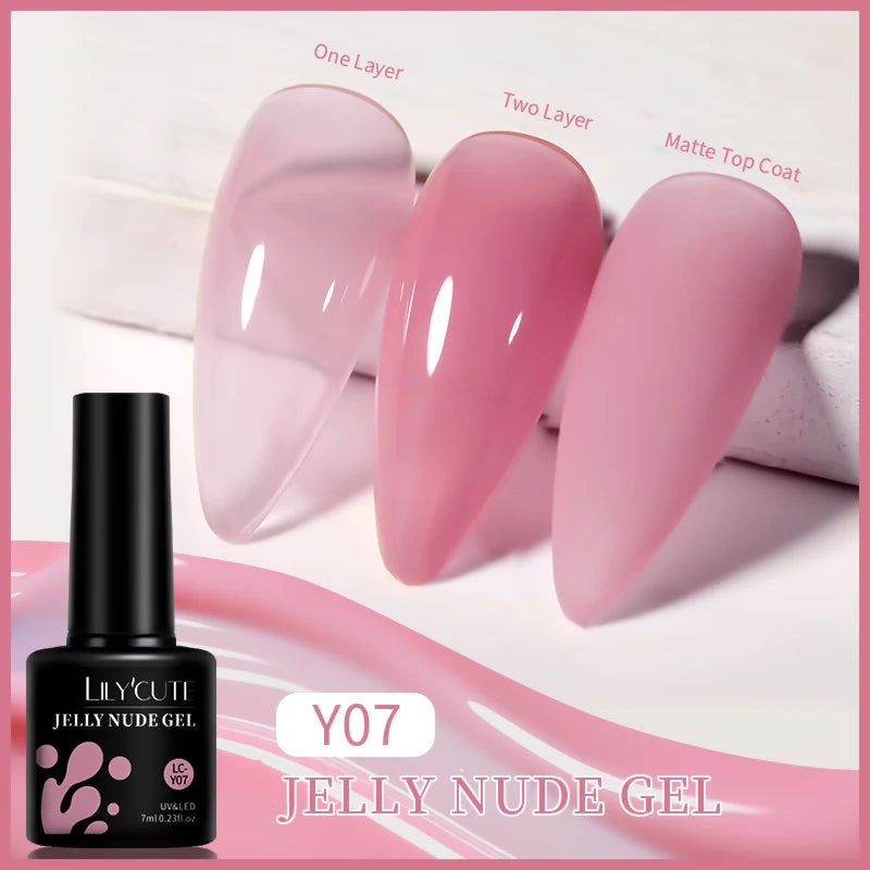 LILYCUTE 7ml UV LED Gel Nail Polish with 129 Color Options