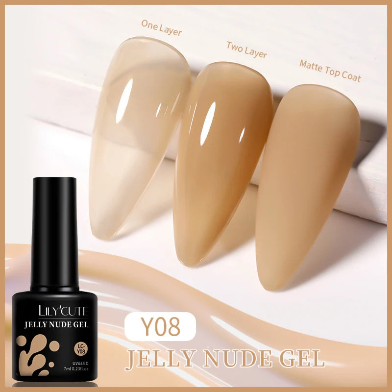 LILYCUTE 7ml UV LED Gel Nail Polish with 129 Color Options
