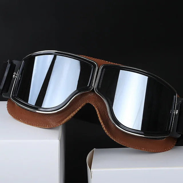 Retro Windproof Motorcycle Glasses - Folding Helmet Sunglasses