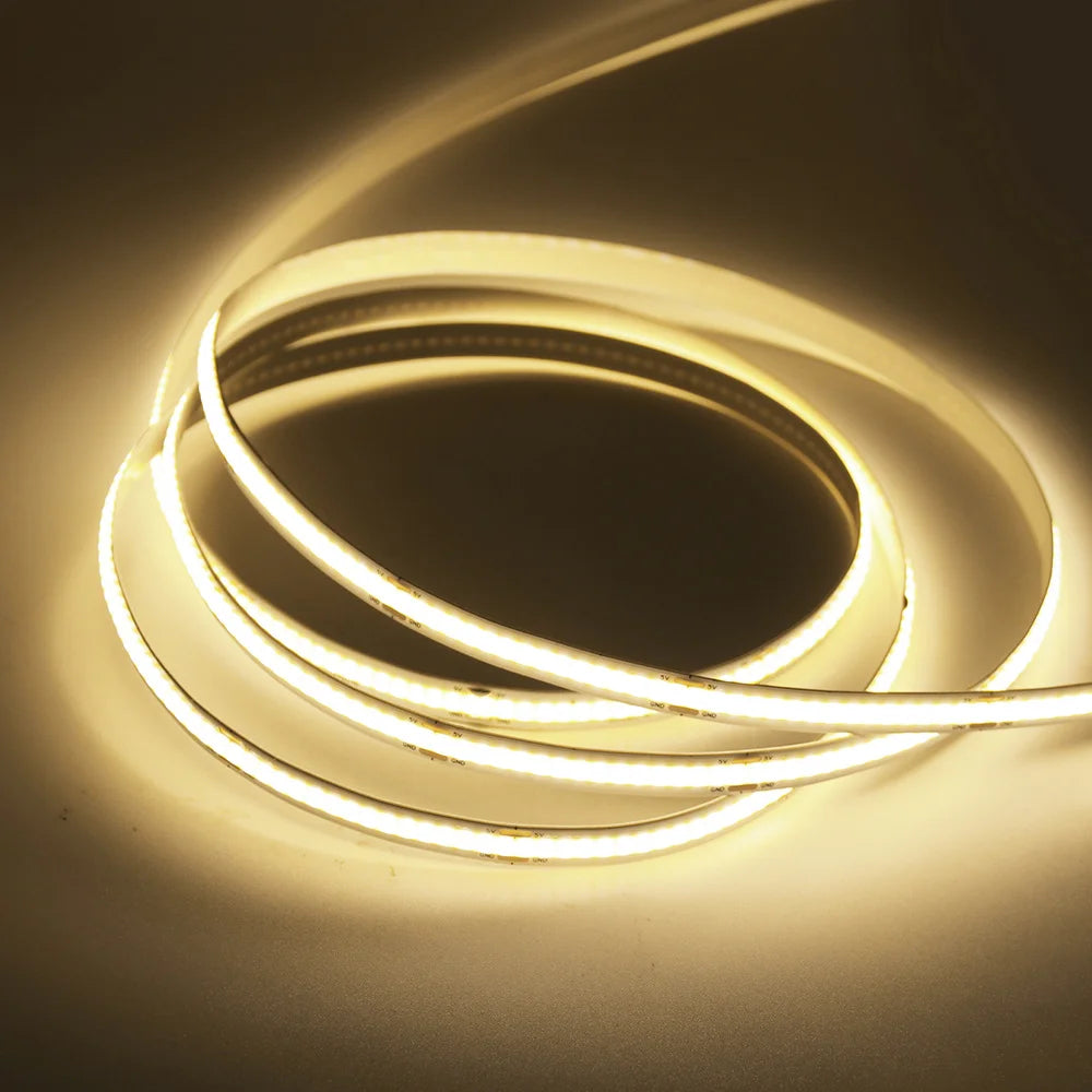 USB COB Cabinet Strip Light 320 LEDs/m 5V Flexible Ribbon