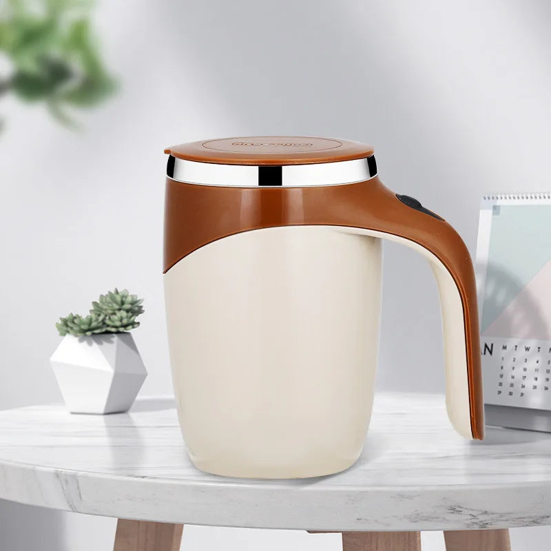 Rechargeable Self-Stirring Coffee Mug with Stainless Steel Mixer