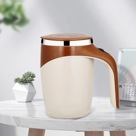 Rechargeable Self-Stirring Coffee Mug with Stainless Steel Mixer