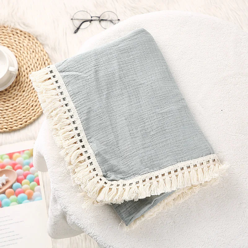 Cute Bear Cotton Muslin Baby Swaddle Blanket