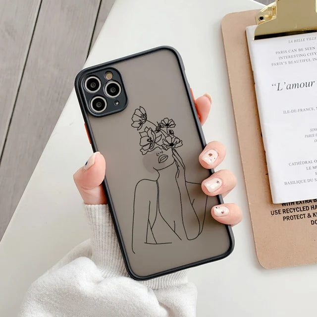 Retro Abstract Geometry Shockproof Phone Case for iPhone Models