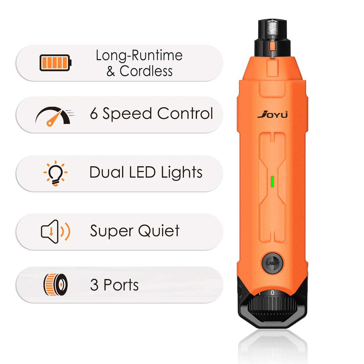 6-Speed Rechargeable Dog Nail Grinder for Quiet Paw Grooming