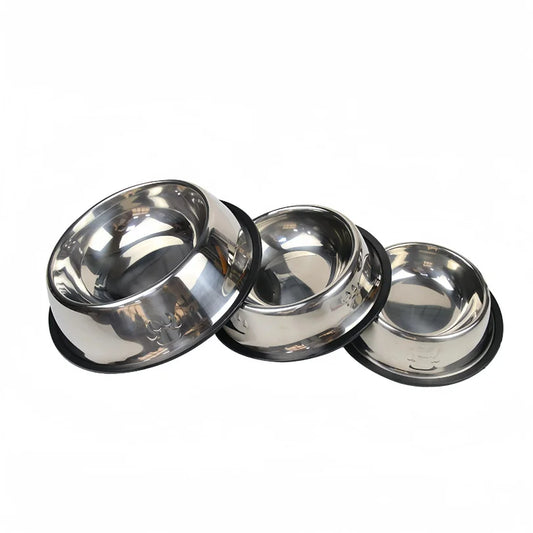 Stainless Steel Pet Feeding Bowl for Dogs and Cats - 6 Size Options