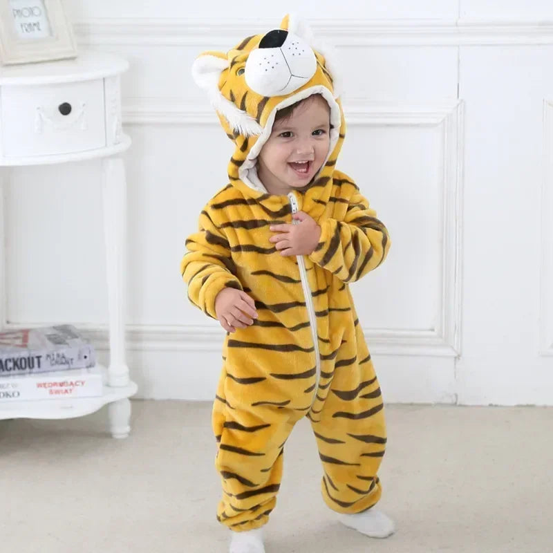 Baby Winter Lion Animal Hooded Romper
