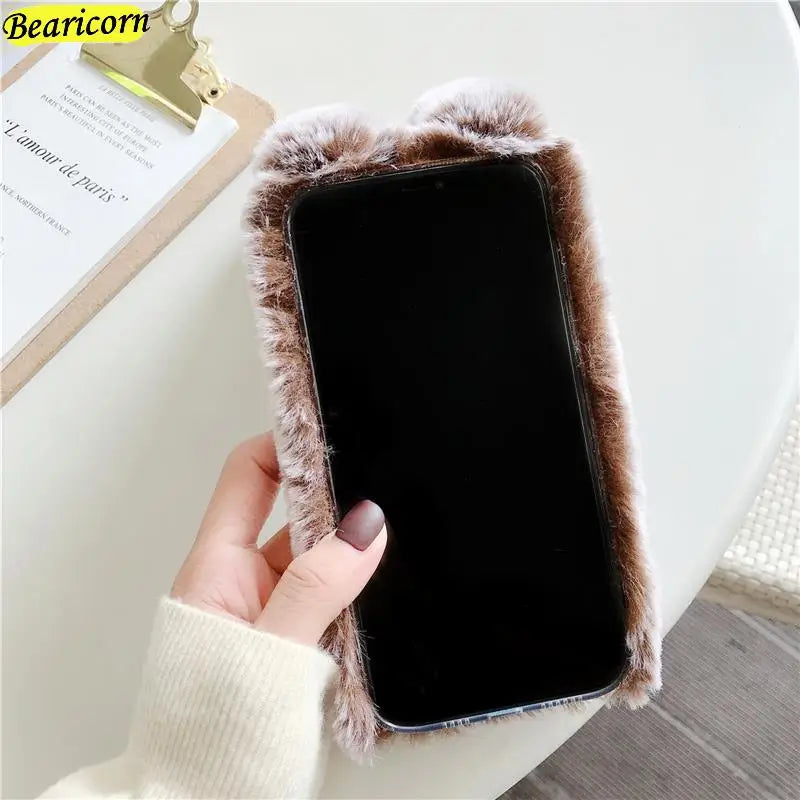 Furry Rabbit Plush iPhone Case
