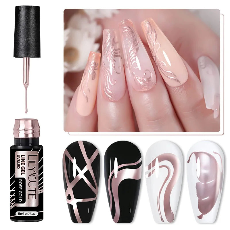 LILYCUTE 5ml Reflective Glitter Nail Liner Gel - Sparkle Art Polish