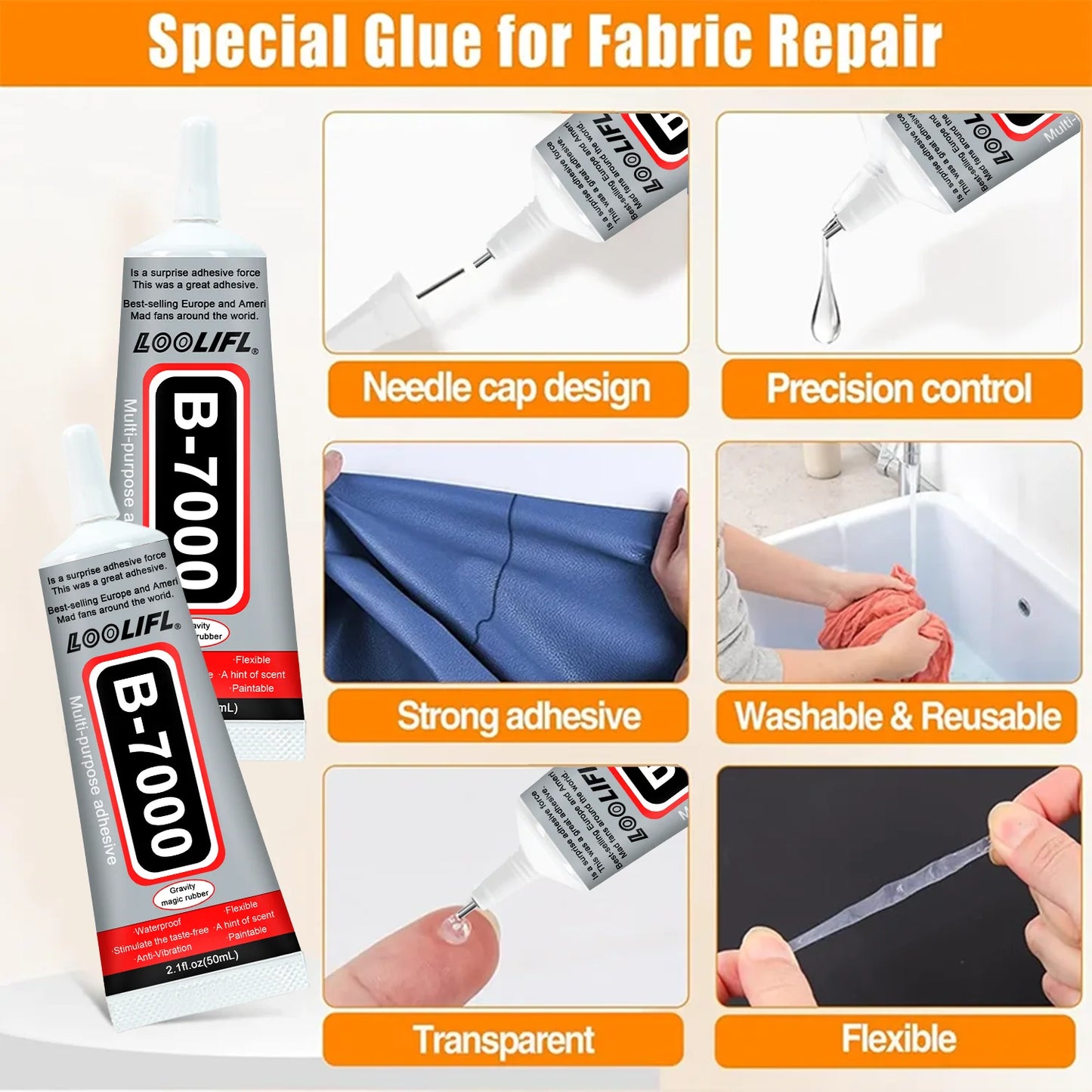 Quick-Drying Waterproof Fabric Repair Glue