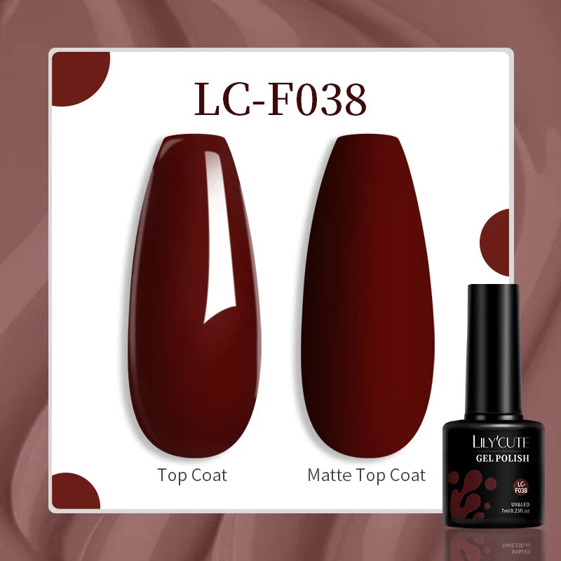 LILYCUTE 7ml UV LED Gel Nail Polish with 129 Color Options